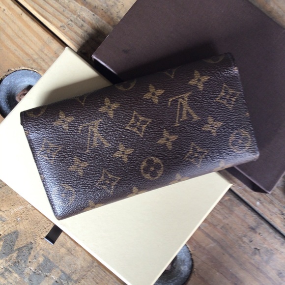 💥SOLD💥LV in BOX! Long Wallet Portefeuille Emilie M60136 Browns Monogram - Picture 9 of 16